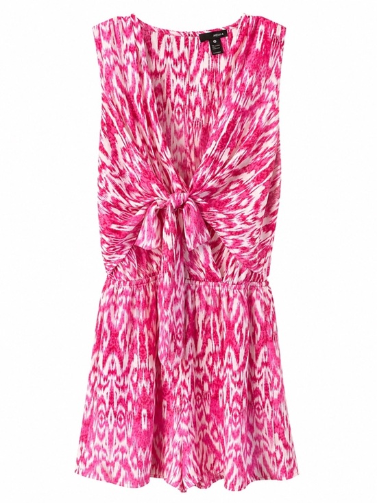 Aqua Dresses & Skirts - NWT AQUA Pink Ikat Tie Front Dress Size S Fuchsia White Sleeveless
